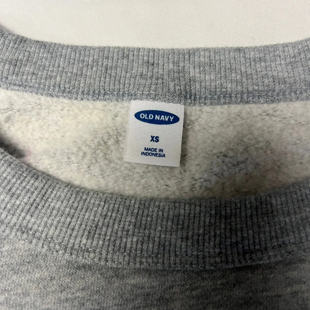 Old Navy Kids Good Times Sweatshirt Crew Neck Pullover Comfy Heather‎ Gray XS